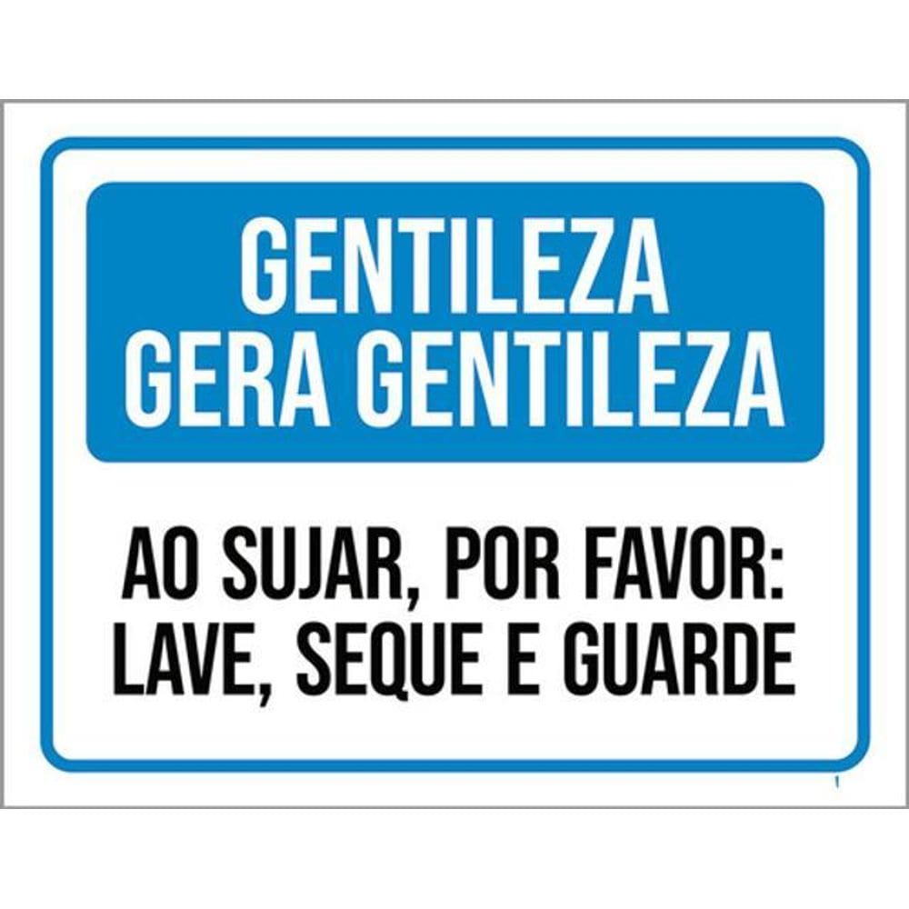 Kit 10 Placas Gentileza Gera Gentileza Louça