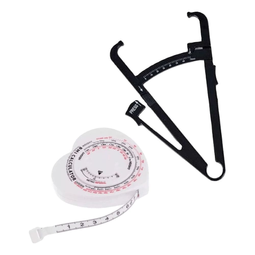 Kit Adipometro + Fita Metrica Corporal Retratil Com IMC 150cm Supermedy