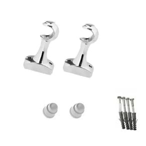 Suporte P/ Cortina Varão 19mm C/ Ponteira Cromado Kit Com 2