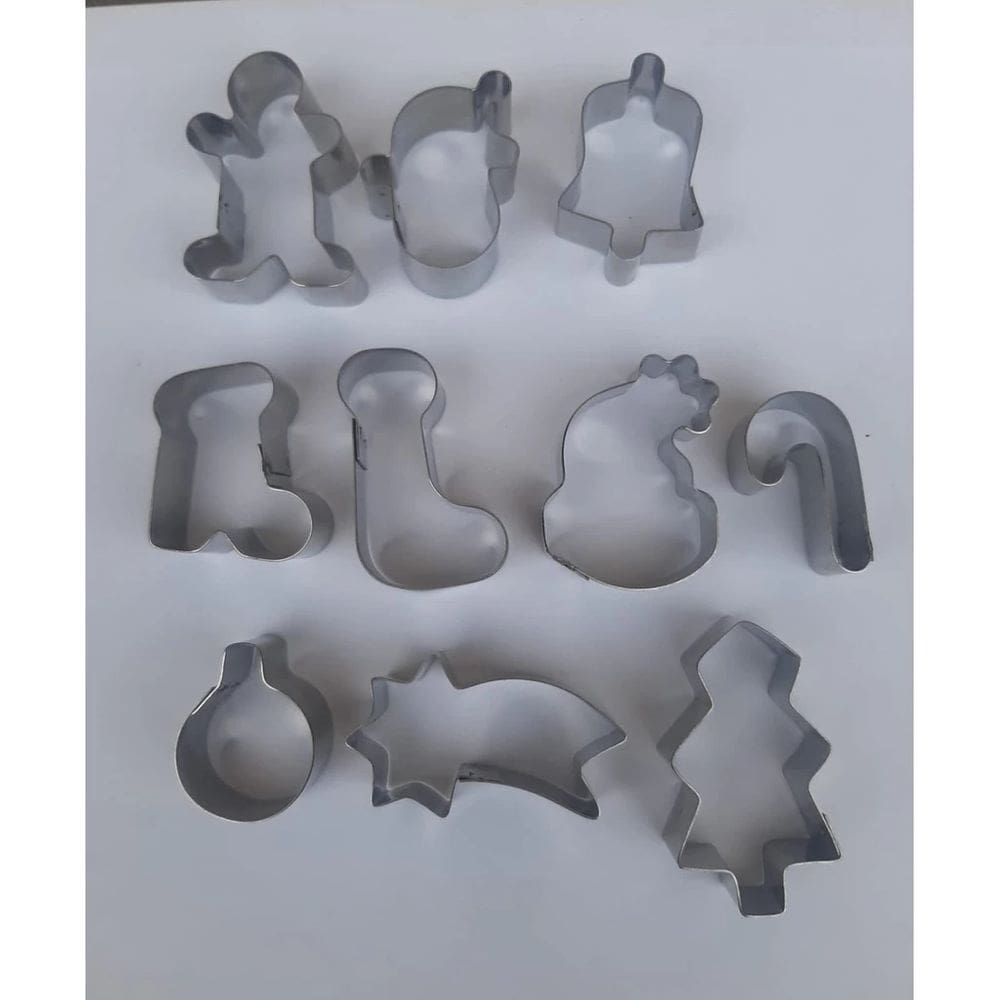 Jogo Cortador Natalino 10 Peças Inox P/ Massas E Biscoitos