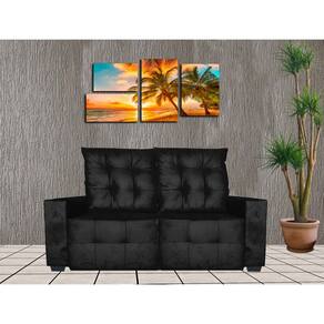 Sofa Retratil e Reclinavel Elano 2 Metros Preto