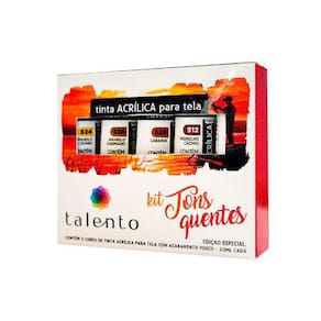 Kit De Tinta Acrílica Talento Tons Quentes Com 5 Cores 20 Ml