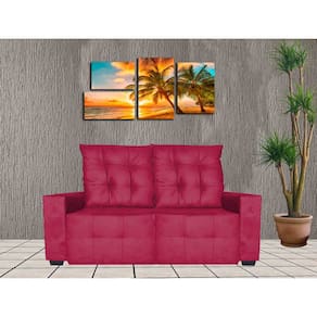 Sofa Retratil e Reclinavel Elano 2 Metros Vermelho