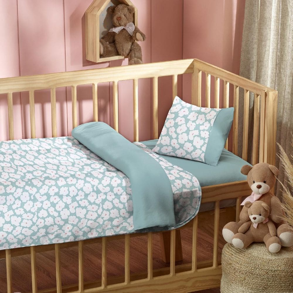 Jogo De Berço 2 Peças Baby Ninar Chuva Das Flores