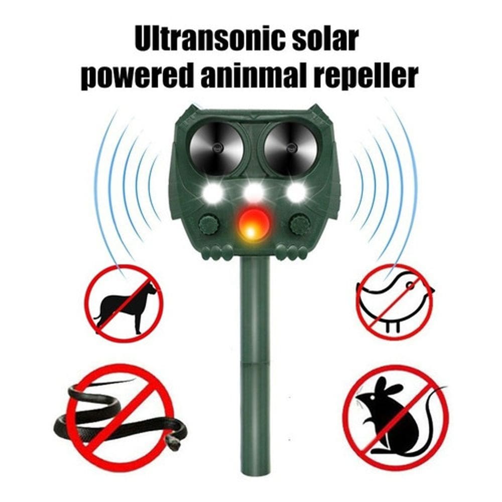 Repelente Ultra-sônico P/ Animais Carregamento Solar E Usb