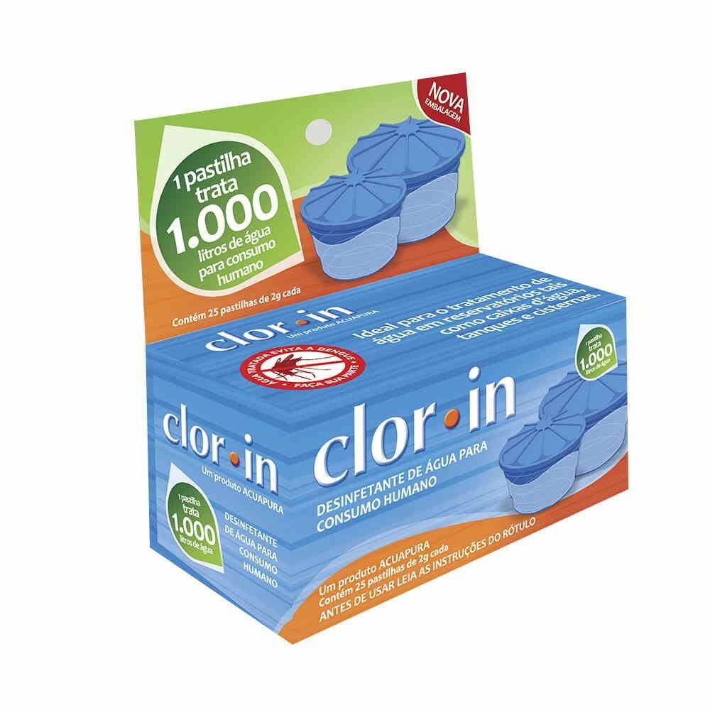 Clorin 1000 - Purificador de Água 25 Pastilhas