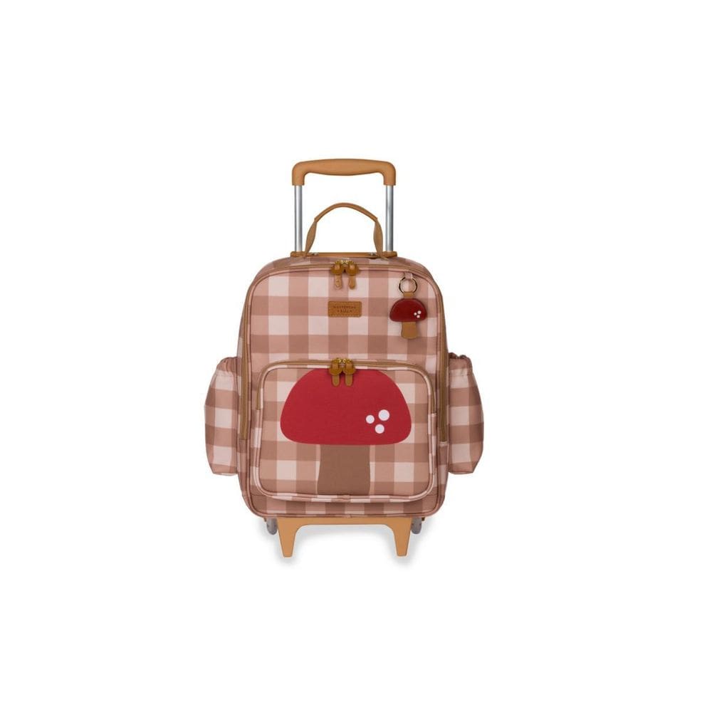 Mochila De Rodinhas Kids Cogumelos Caramelo - Masterbag
