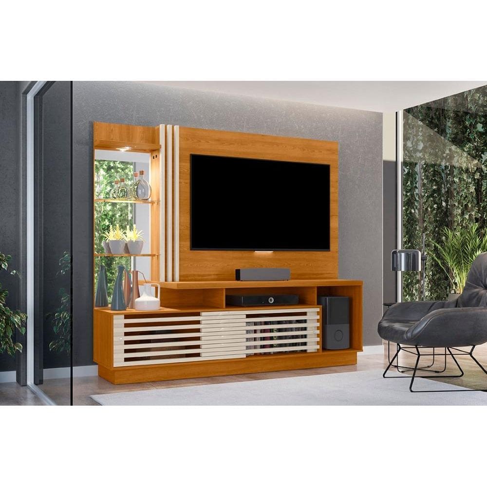 Painel Frizz Plus para TV de até 60 polegadas - Cinamomo / Off White - Madetec