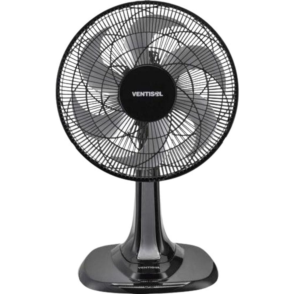 Ventilador De Mesa Oscilante 30Cm Com 6 Pás Turbo Preto