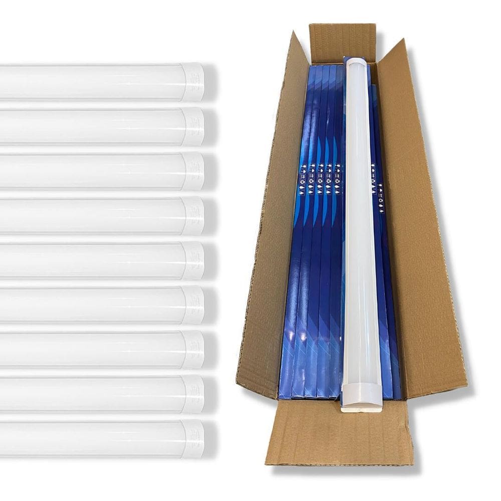 Kit 5 Luminária Led Branco Tubular Linear 120Cm Sobrepor 45W