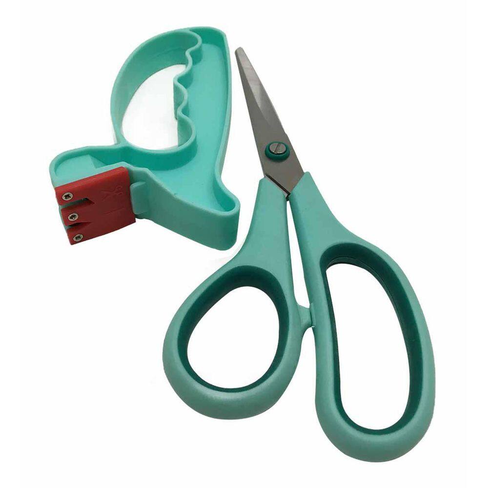 Tesoura Para Costura 21,5 Cm Com Amolador Tesoura E Faca