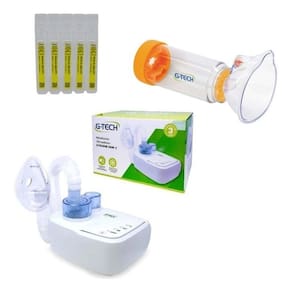 Espaçador + Inalador Nebulizador + Soro 50 Ml G-tech