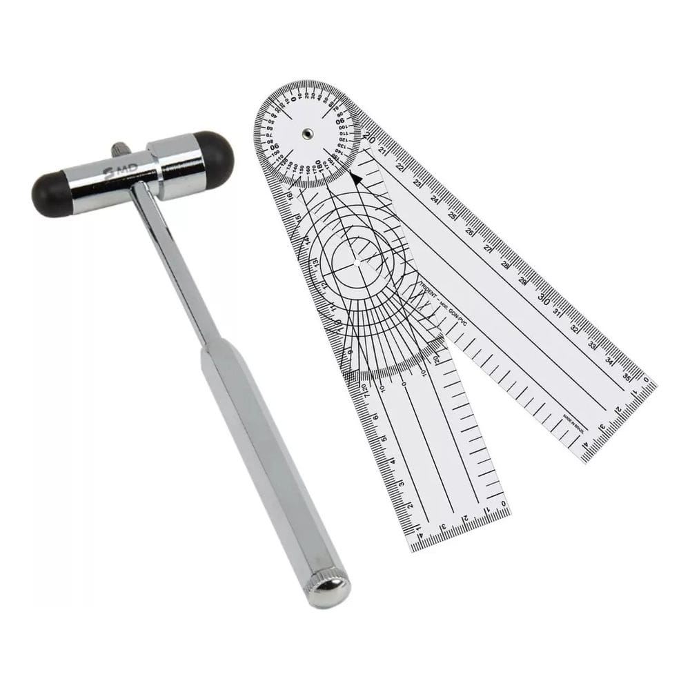 Kit Martelo De Reflexo Buck Md + Goniômetro Grande 360°