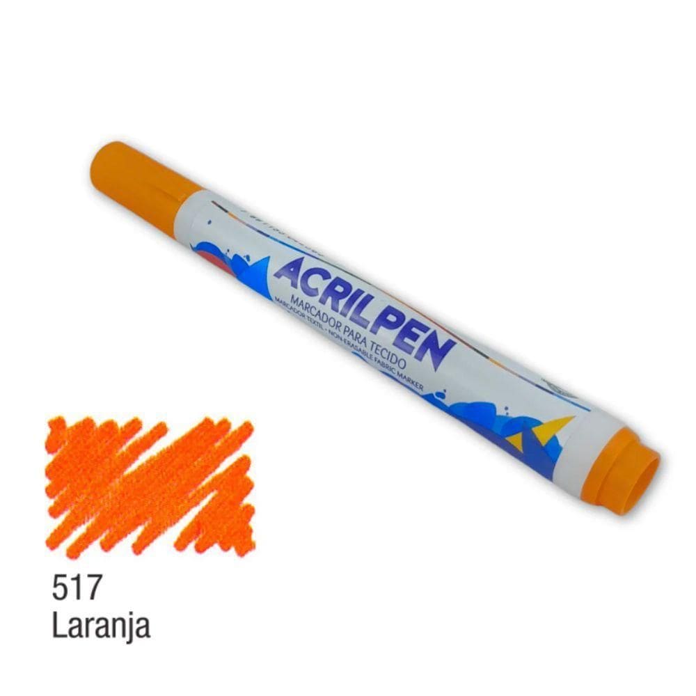Caneta Marcador Para Tecido Acrilpen Laranja