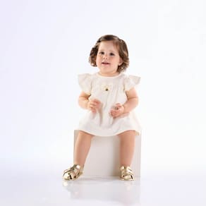 Body Vestido Bebê Menina - Off White - 50511-1271
