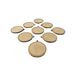 Kit 50 Mini Bastidor Redondo 4Cm Colar Pingente Chaveiro
