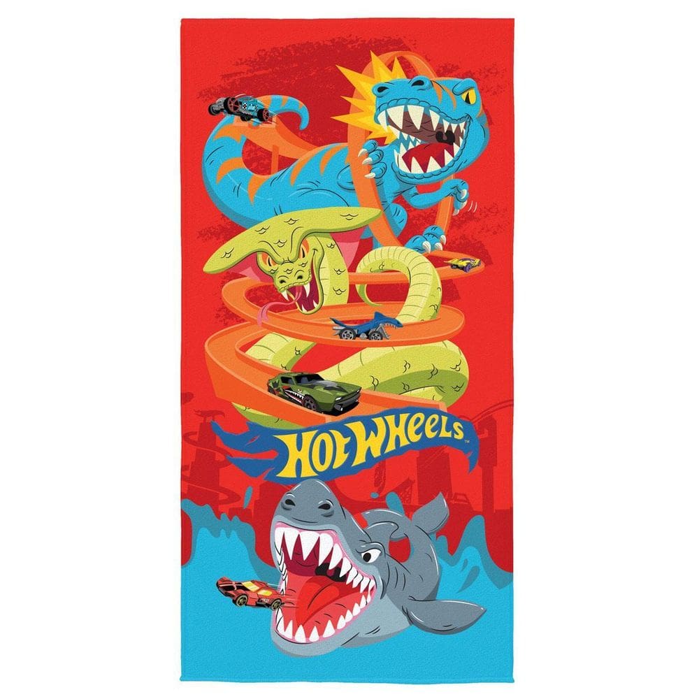 Toalha Aveludada Banho/Piscina Estampada Hot Wheels 70X140Cm