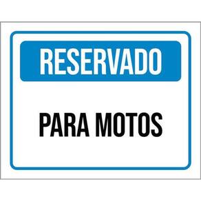 Kit 3 Placas De Sinalização - Reservado Para Motos