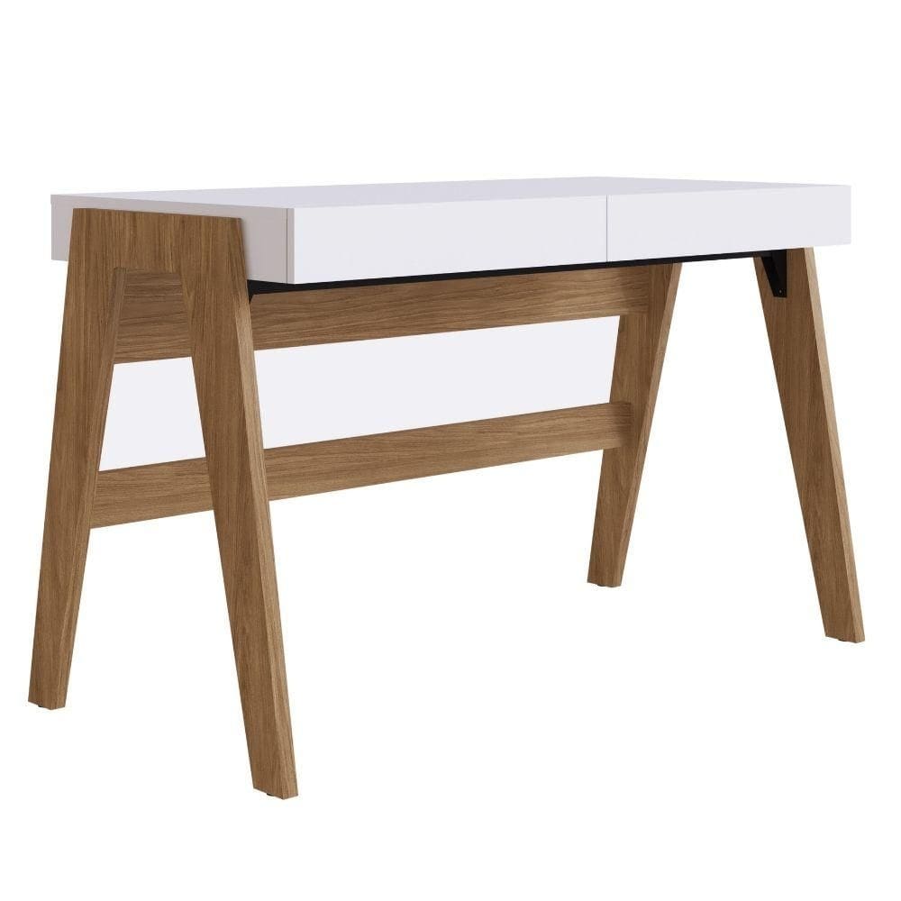 Escrivaninha 2 gavetas Trend Artesano 120 cm (largura) em MDP Hanover e Off White