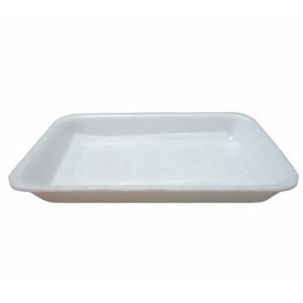 Kit 400 Bandeja Isopor Branca B03 Rasa C20 23,5X18X1,6Cm