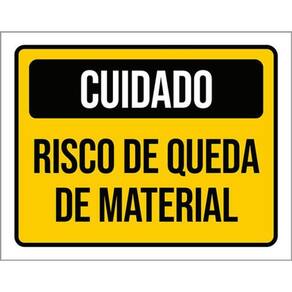 Kit 3 Placas De Sinalização - Cuidado Risco Queda Material