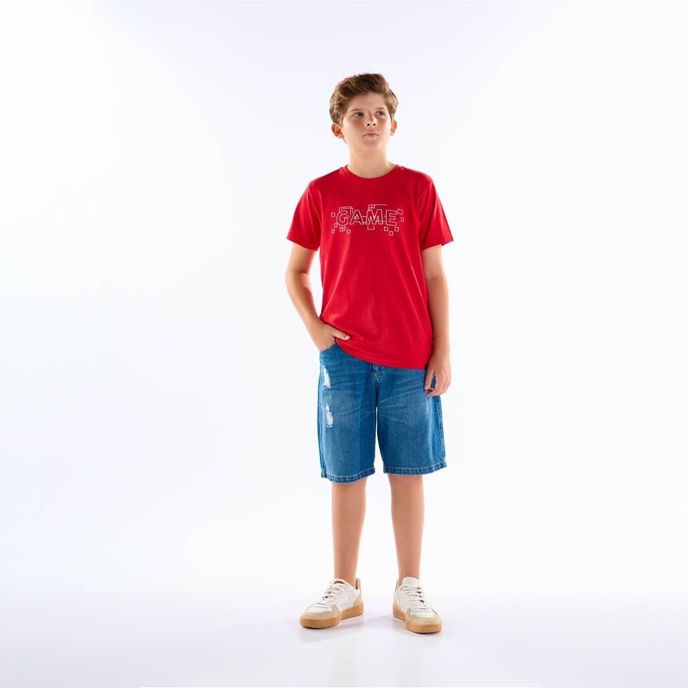 Camiseta Juvenil Menino - Vermelho - 50858-65