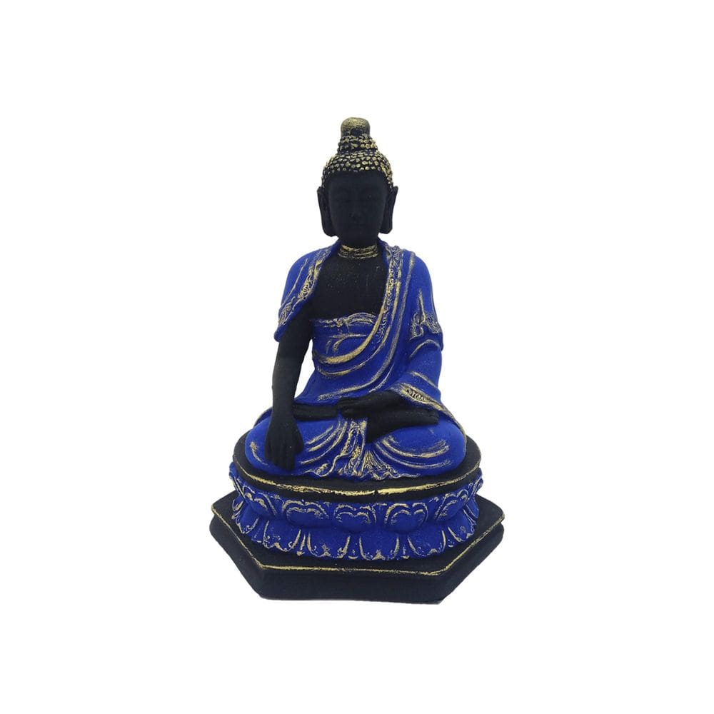 Buda Bhumisparsha Sentado Mão Direita na Terra 15x16x15 cm