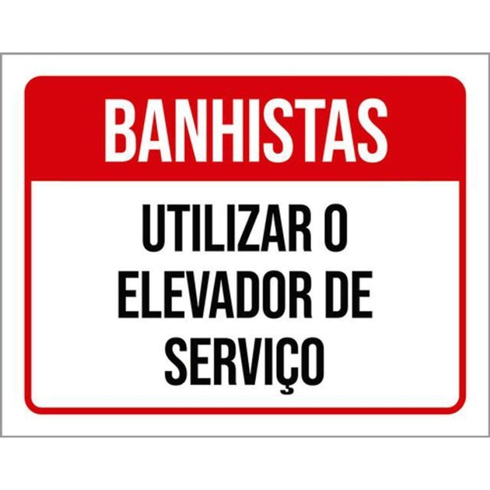 Kit 5 Placas Banhistas Utilizar Elevador De Serviço