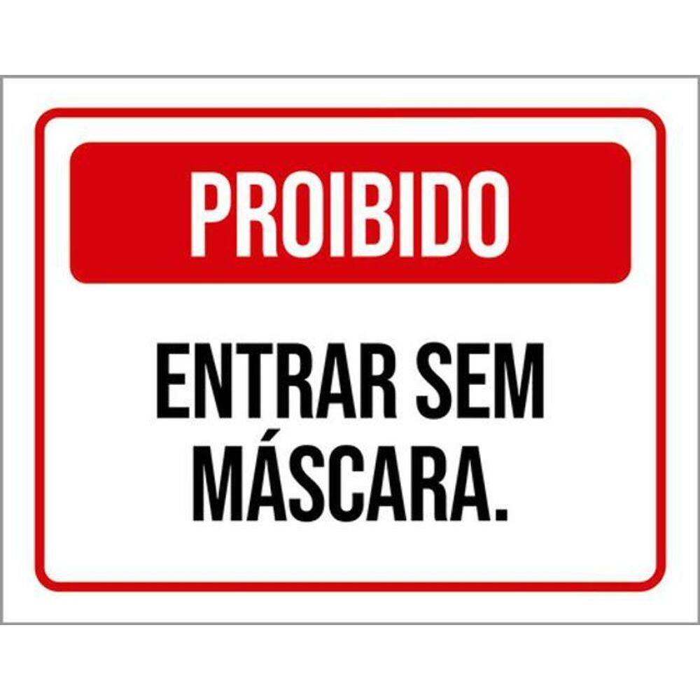 Kit 3 Placas De Sinalização - Proibido Entrar Sem Camisa