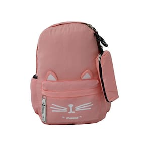 Mochila Escolar Feminina Juvenil Média Gatinha M831 Salmão
