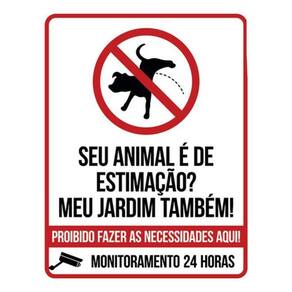 Kit 5 Placas Jardim Estimação Necessidades Aqui 36X46