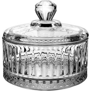 Potiche Decorativo Bomboniere Redondo Home&co Com Tampa Eco Crystal 10x10x10cm Transparente