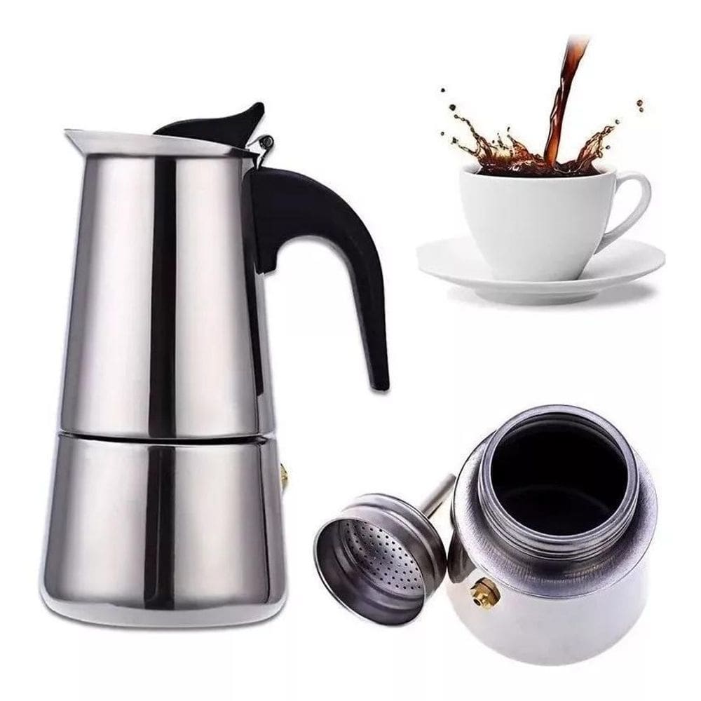 Cafeteira Italiana Expresso 200Ml Em Inox Para 4 Xícaras