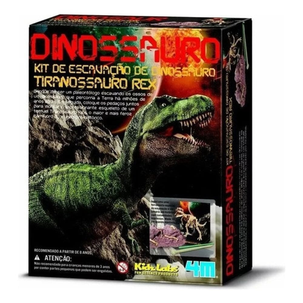 Kit De Escavação Tiranossauro Rex Arquiologo 4m Kosmika