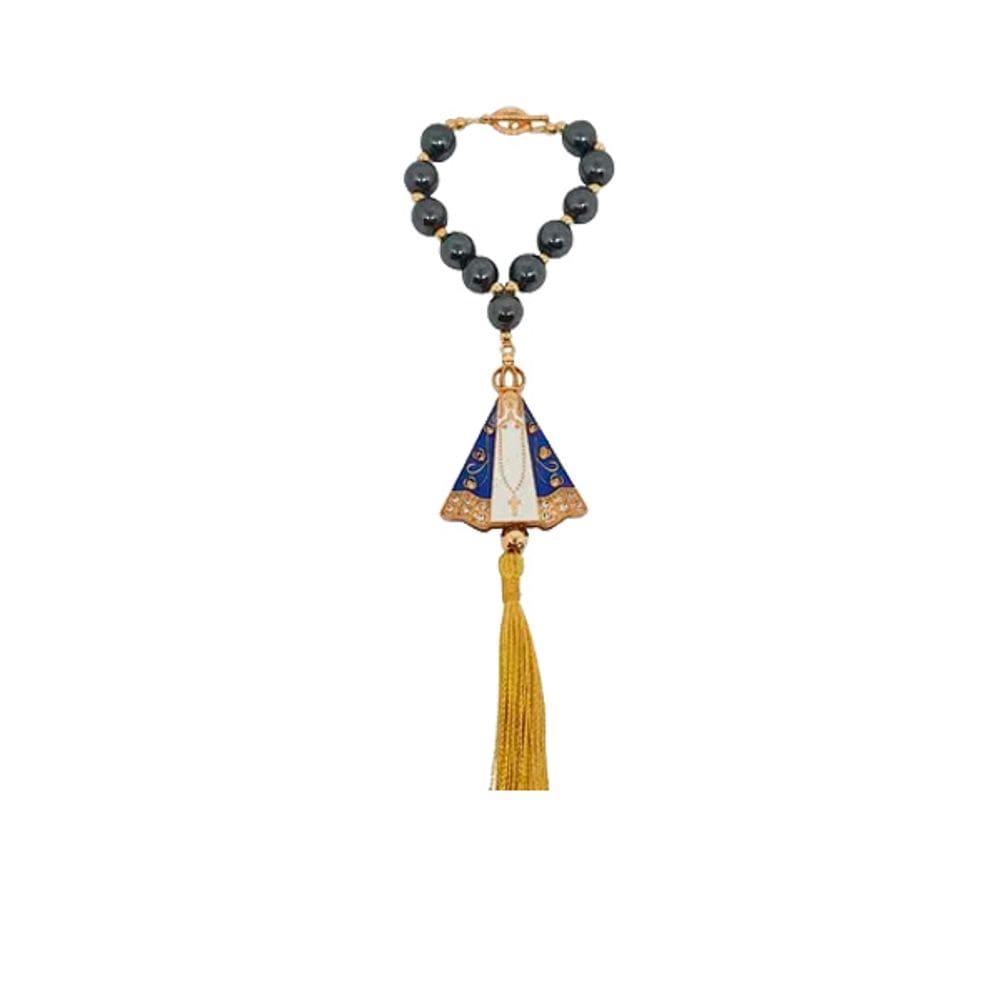 Dezena para Carro de Nossa Senhora Aparecida Pigente Strass 10mm