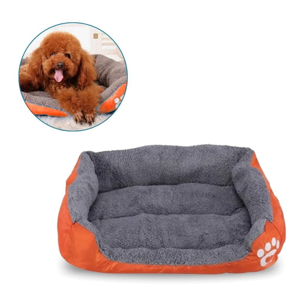 Cama De Pelúcia Macia Para Pets Grande 43x32 Impermeável Laranja