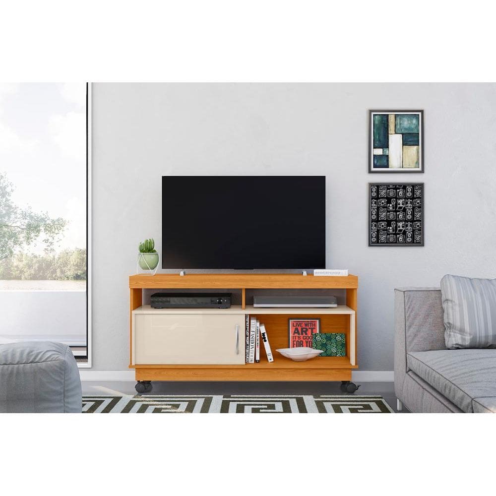 Rack Artur para TV de até 50 polegadas - Cinamomo / Off White - Madetec