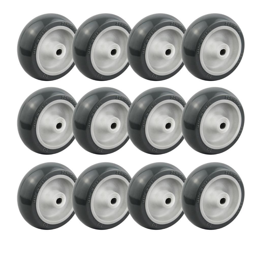 Kit Rodas 3 Pol. R 312 BP 60kg para Móveis 12 Unidades