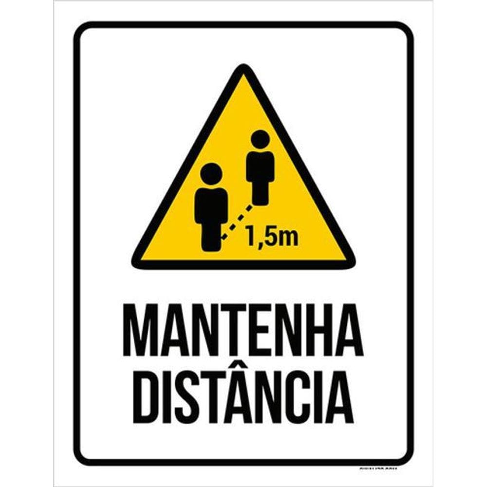 Kit 10 Placas Mantenha Distância Vertical