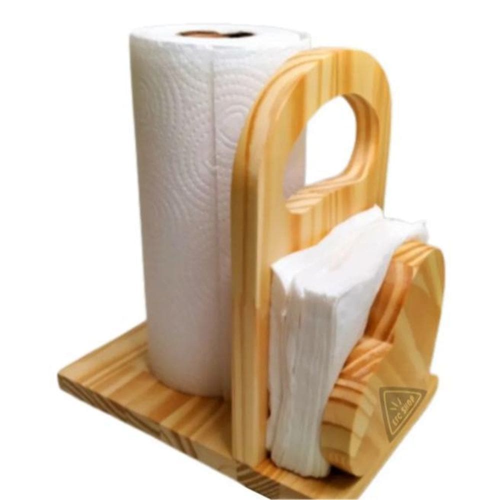 Porta Papel Toalha E Guardanapo De Madeira