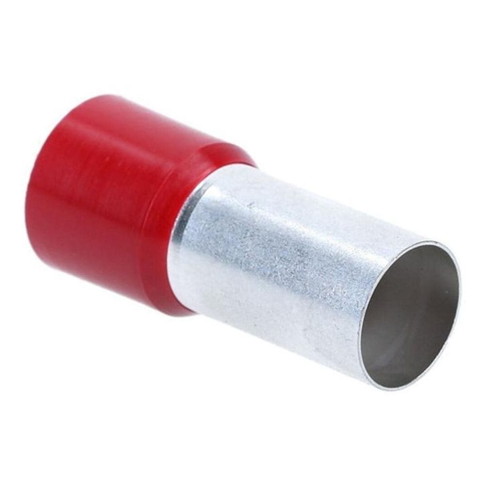Kit 10 Pçs Terminal Tubular Ilhós 95Mm Pré Isolado Vermelho