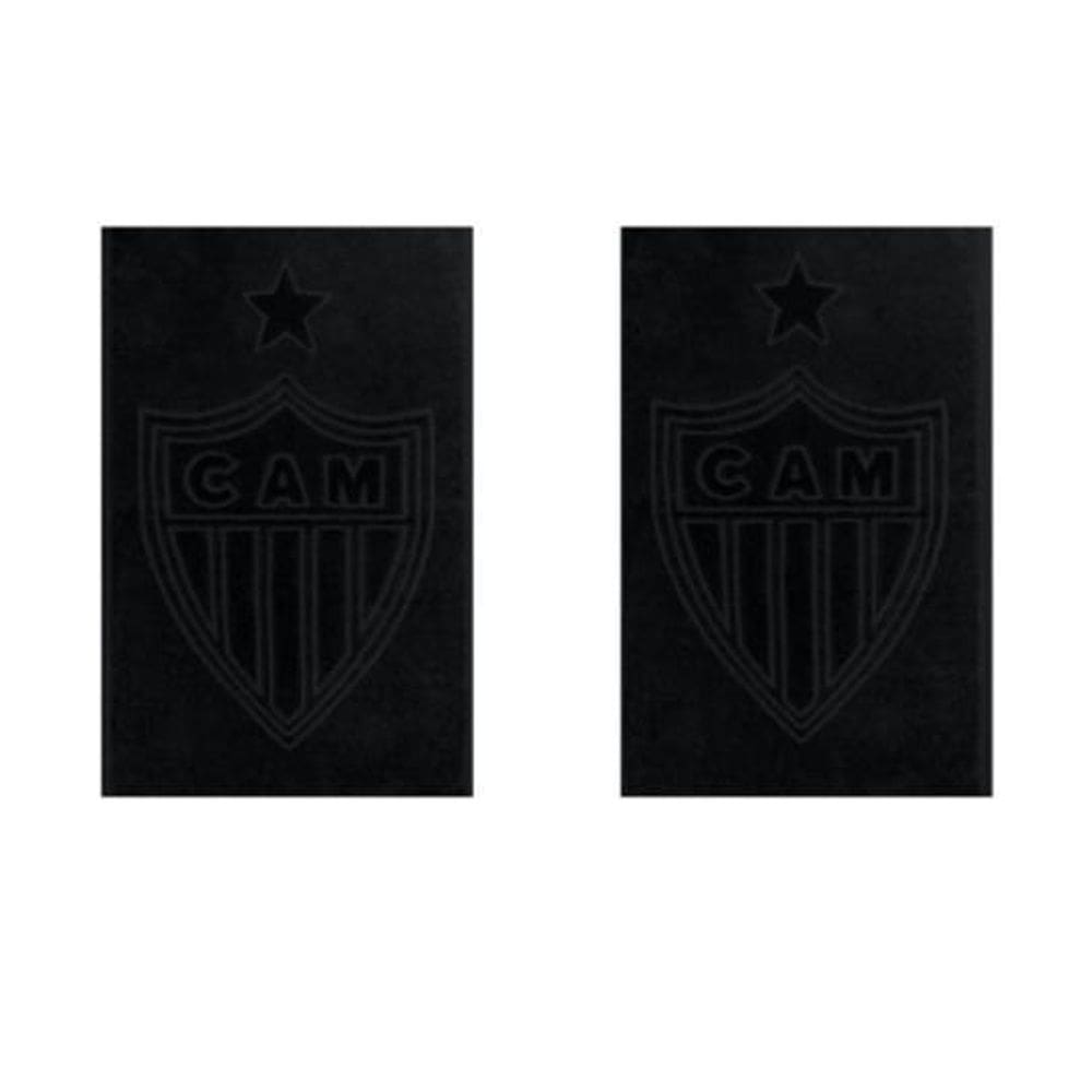 Kit 2 Toalhas Rosto Buettner Atlético Mineiro Preto 33x50cm