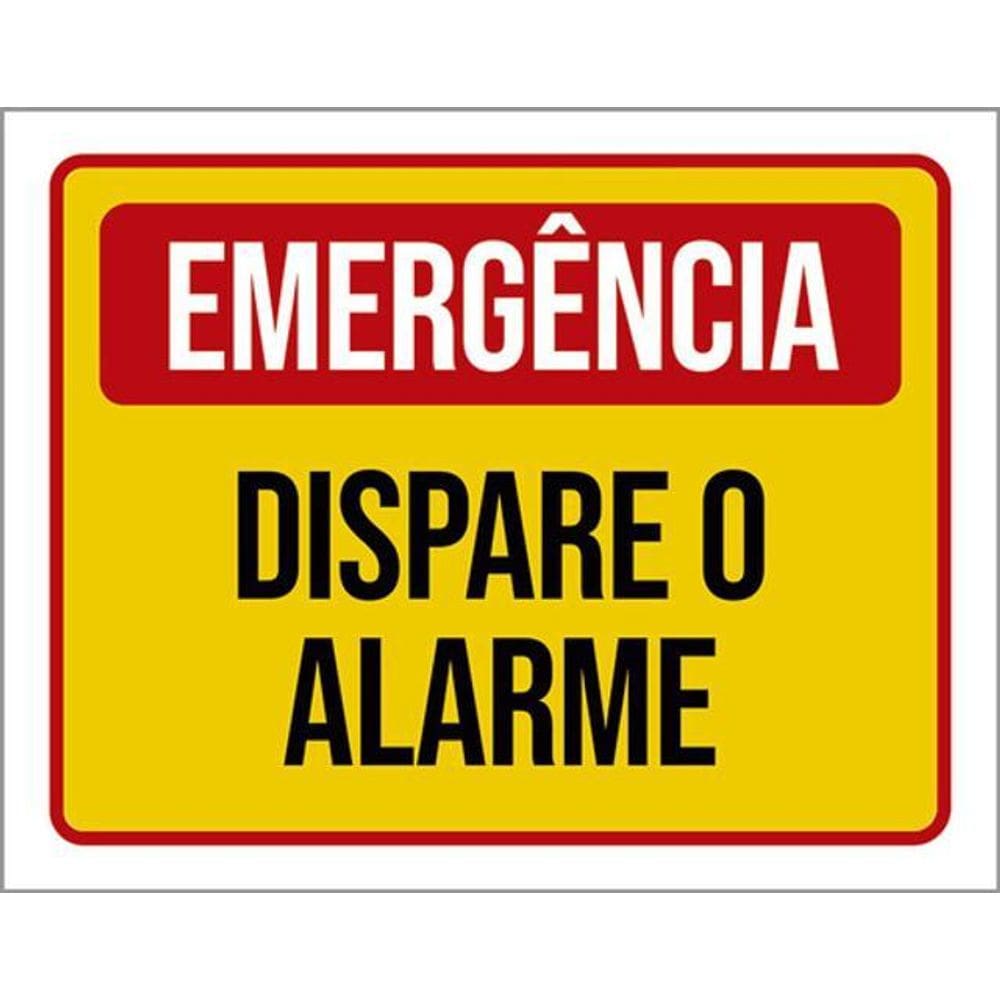 Kit 5 Placas Sinalização - Emergência Dispare O Alarme