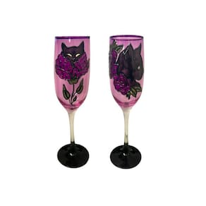 Kit Com 2 Taças Pomba Gira Maria Mulambo Cristal Roxo 150 Ml