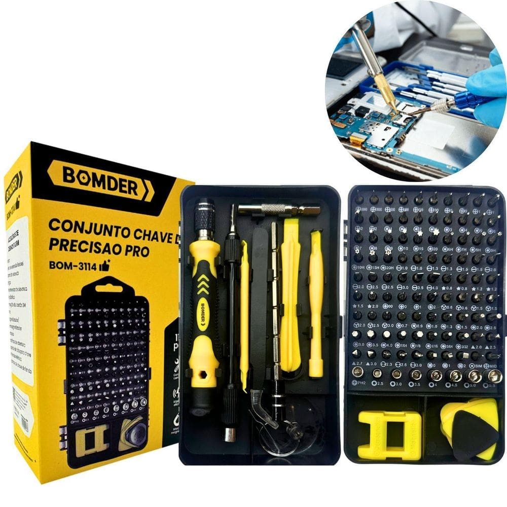 Kit Jogo 115 Chave De Precisão Celular Fenda Phillips Torx Y