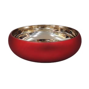 Vaso De Vidro Vermelho Fosco