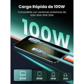 Cabo Usb C Para Usb C Ugreen 100W Tipo-C - 2 Metro