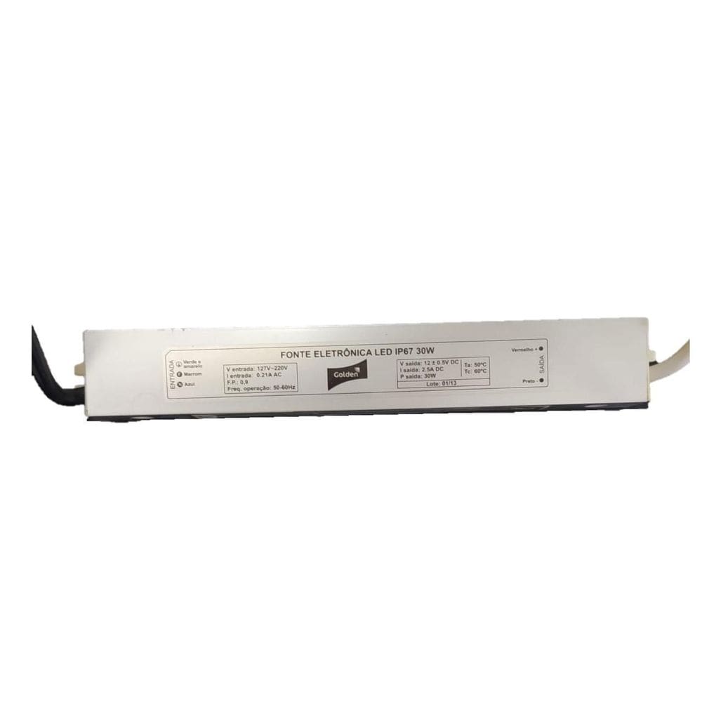 Fonte Blindada Ip67 Para Led 30W Bivolt Saida 12V