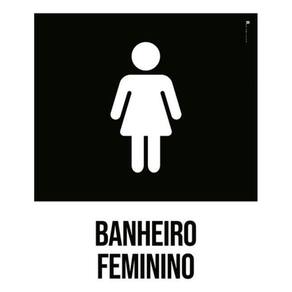 Kit 5 Placas Banheiro Feminino Desenho