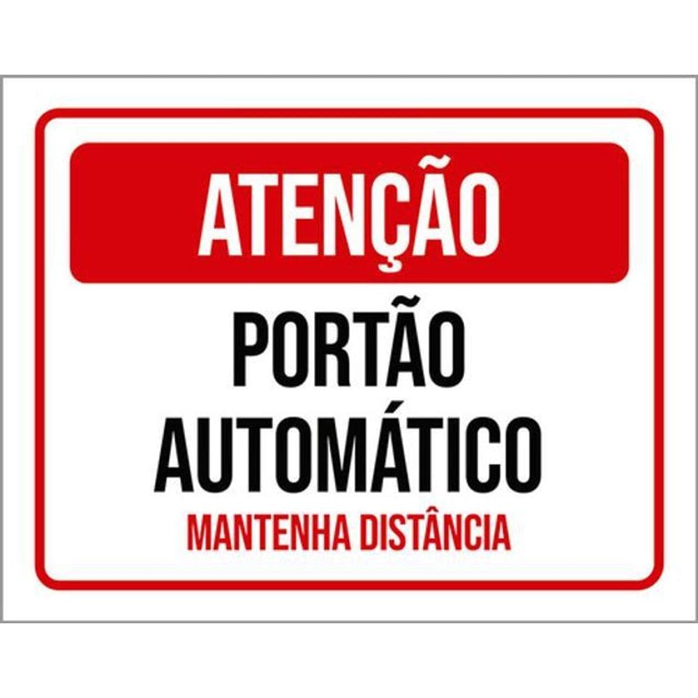 Kit 5 Placas Mantenha Distância Portão 36X46